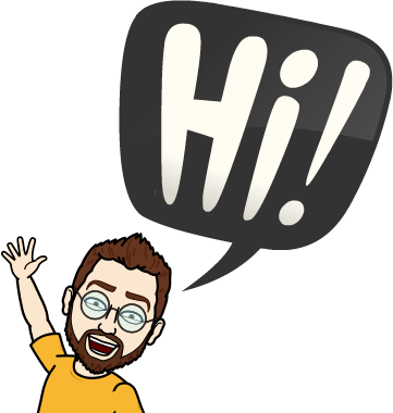 Illustrated portrait of Aaron Benjamin waving hello
